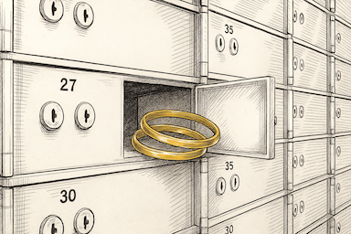 Illustrative image of bank locker with gold jewellery