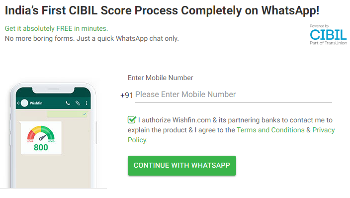 CIBIL Score on WhatsApp
